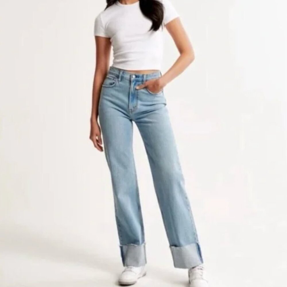 Abercrombie & Fitch Light Blue Straight Leg Jeans